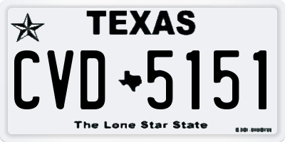 TX license plate CVD5151