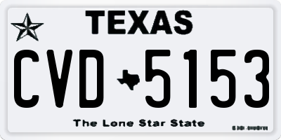 TX license plate CVD5153