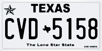 TX license plate CVD5158