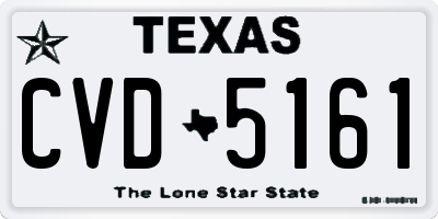 TX license plate CVD5161