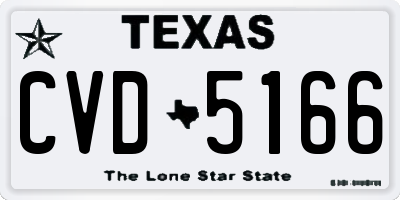 TX license plate CVD5166
