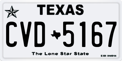 TX license plate CVD5167