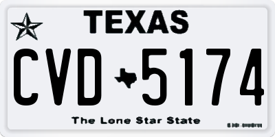 TX license plate CVD5174