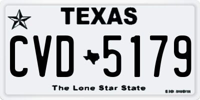 TX license plate CVD5179