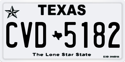 TX license plate CVD5182
