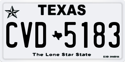 TX license plate CVD5183