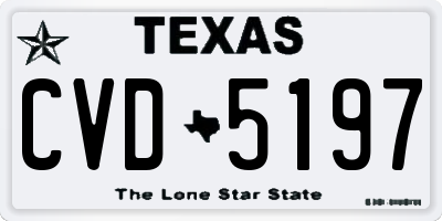 TX license plate CVD5197