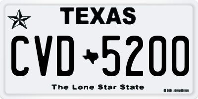 TX license plate CVD5200