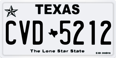 TX license plate CVD5212