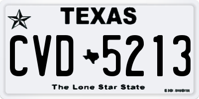 TX license plate CVD5213