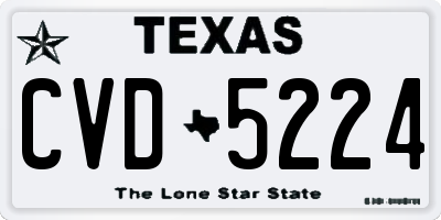 TX license plate CVD5224