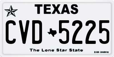 TX license plate CVD5225