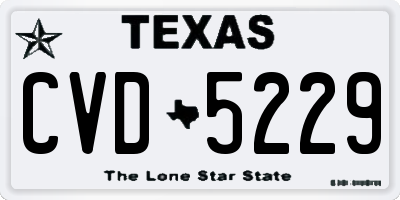 TX license plate CVD5229