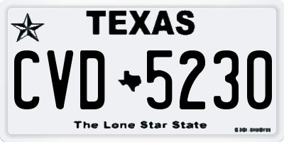 TX license plate CVD5230