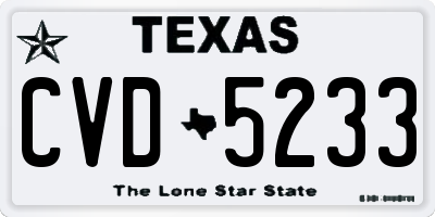 TX license plate CVD5233
