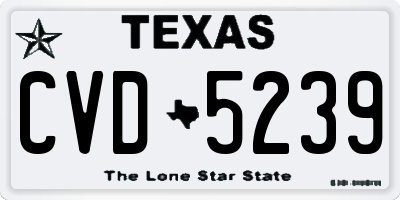 TX license plate CVD5239