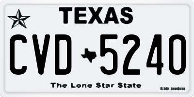 TX license plate CVD5240