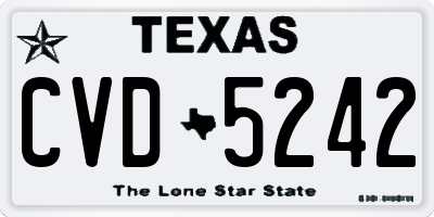 TX license plate CVD5242