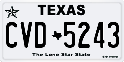 TX license plate CVD5243