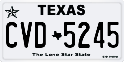 TX license plate CVD5245