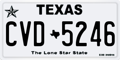 TX license plate CVD5246