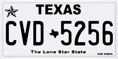 TX license plate CVD5256