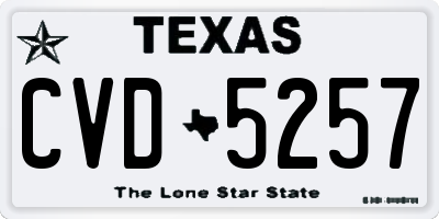 TX license plate CVD5257