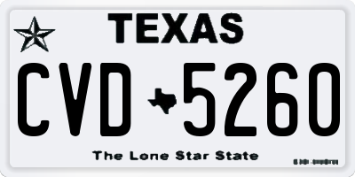 TX license plate CVD5260