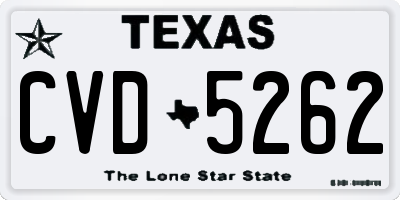 TX license plate CVD5262