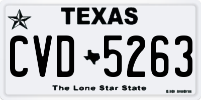 TX license plate CVD5263