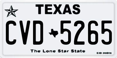 TX license plate CVD5265