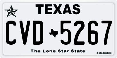 TX license plate CVD5267