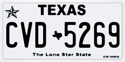 TX license plate CVD5269