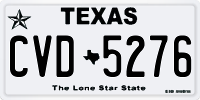 TX license plate CVD5276