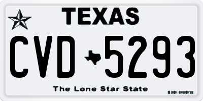 TX license plate CVD5293