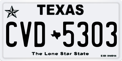 TX license plate CVD5303