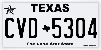 TX license plate CVD5304