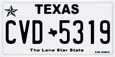 TX license plate CVD5319