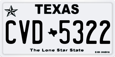TX license plate CVD5322