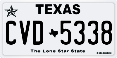 TX license plate CVD5338