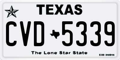 TX license plate CVD5339
