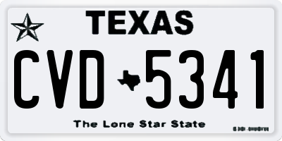 TX license plate CVD5341