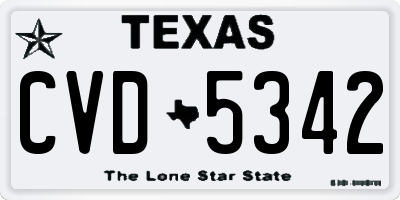 TX license plate CVD5342