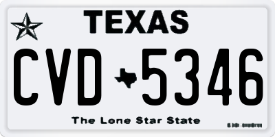 TX license plate CVD5346