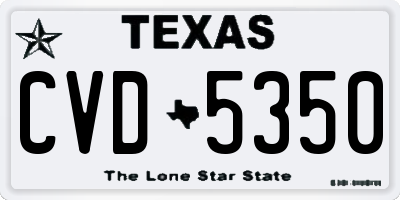 TX license plate CVD5350