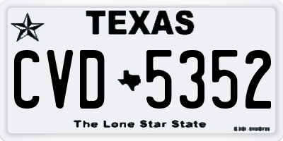 TX license plate CVD5352