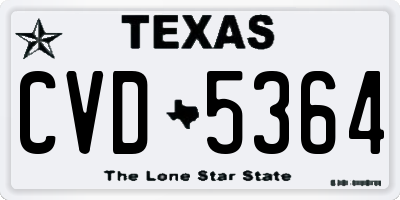 TX license plate CVD5364