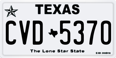 TX license plate CVD5370