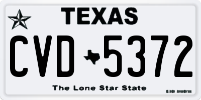 TX license plate CVD5372