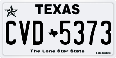 TX license plate CVD5373